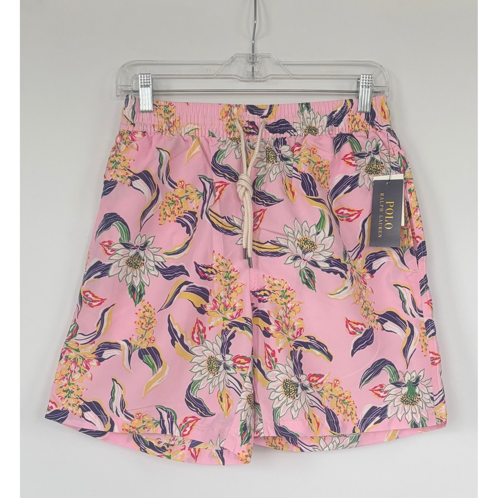 Polo Ralph Lauren Floral Aloha Men S Swimsuit Swim Short Tropical Print Pink New